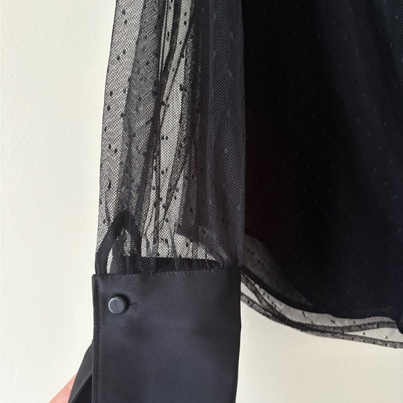 Equipment Black Sheer Sleeve Blouse Small - Picture 7 of 9